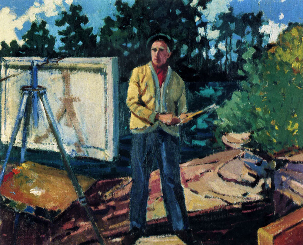 Я. Вижницький. «М. Неділко малює». 1978. Полотно, олія